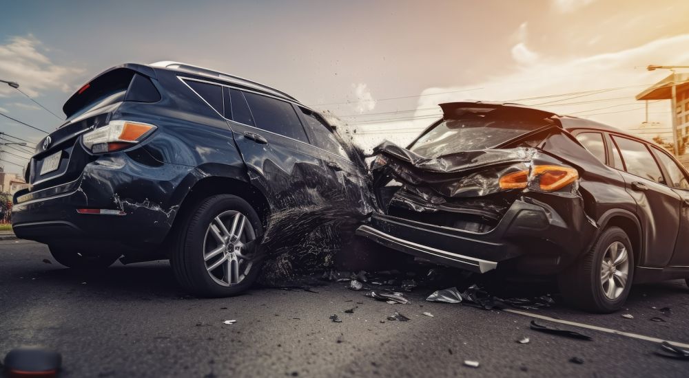 car accident with two SUV's