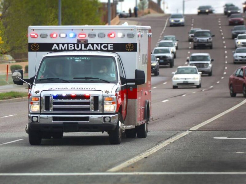 Ambulance on the highway