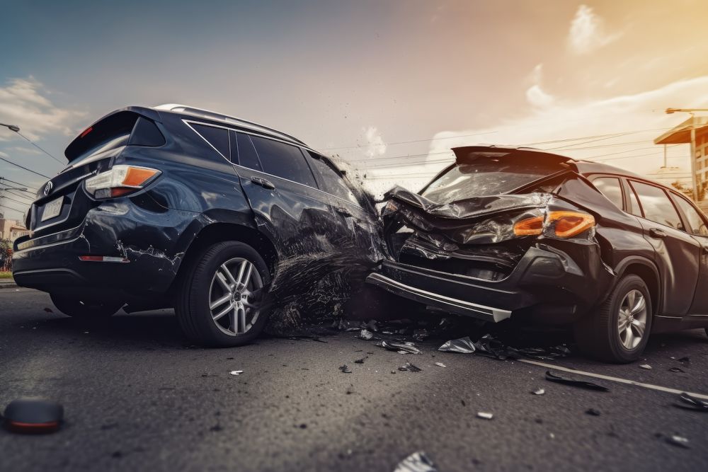 car accident with two SUV's