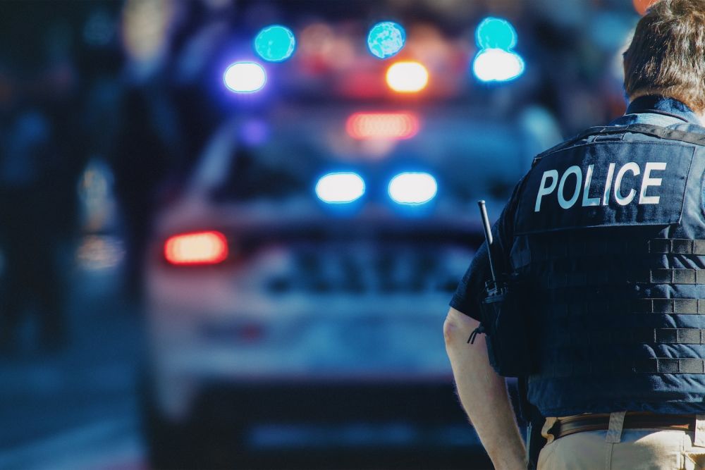 Police office in uniform