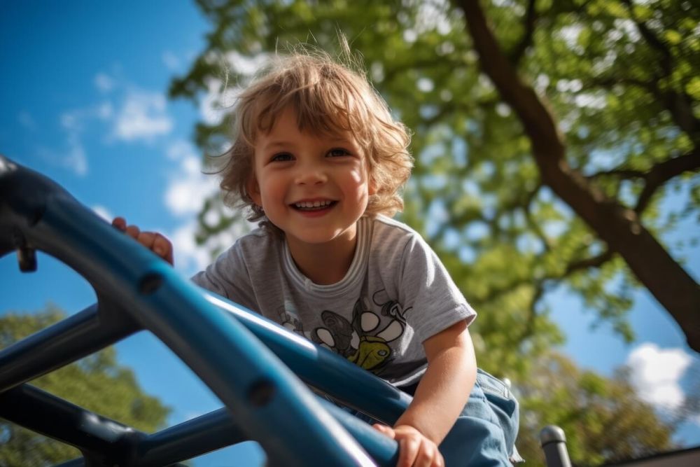young boy on playground