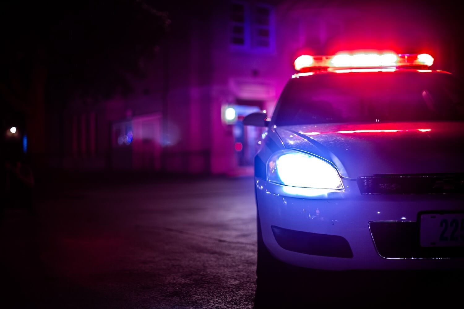 police car with lights on