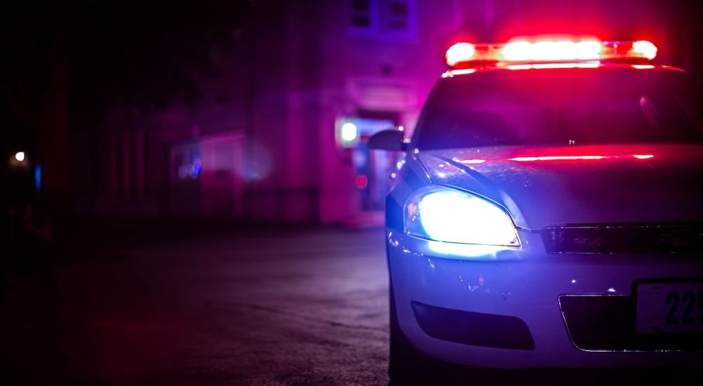 police car with lights on