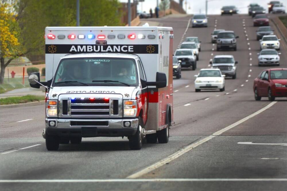 Ambulance on the highway