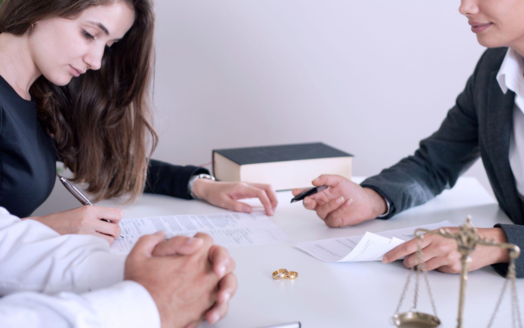 Completing the divorce process.